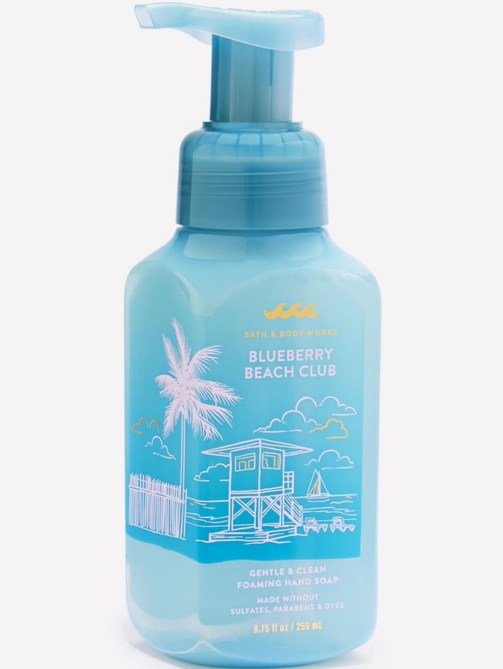 Bath & Body Works Blueberry Beach Club Gentle Foaming Hand Soap 8oz NEW RARE